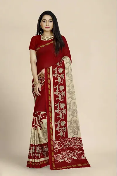 Georgette Printed Sarees with Blouse piece