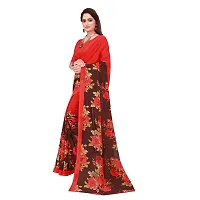 Todaydeal Red Printed Georgette saree with Blouse-thumb1