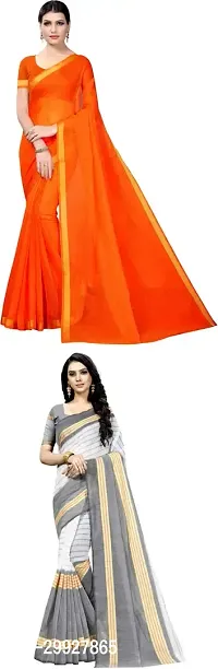 Stylish Fancy Art Silk Saree With Blouse Piece Combo For Women Pack Of 2-thumb0