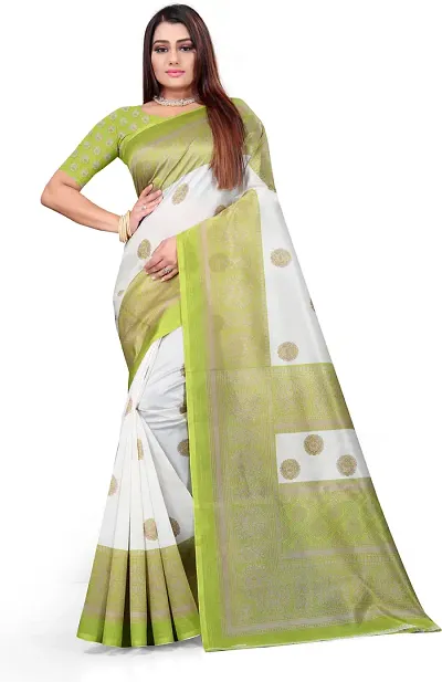 Alluring Art Silk Printed Sarees With Blouse Piece