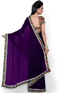 Stylish Fancy Georgette Saree With Blouse Piece For Women-thumb1