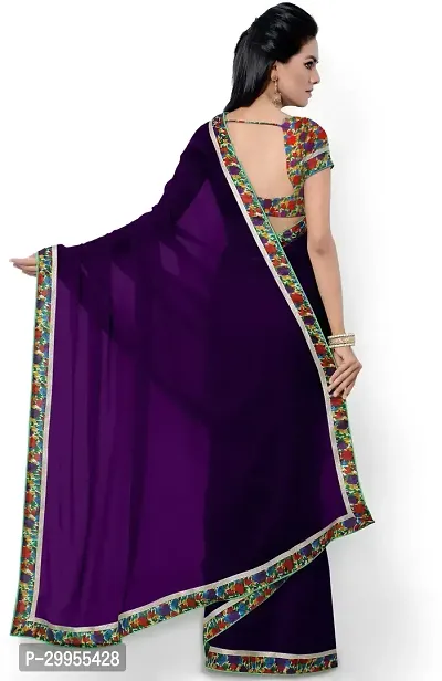 Stylish Fancy Georgette Saree With Blouse Piece For Women-thumb2