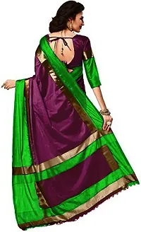 Stylish Fancy Cotton Silk Saree With Blouse Piece For Women-thumb1