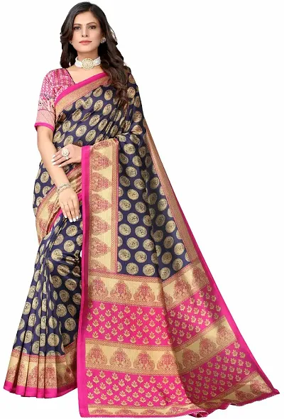 Trending Art Silk Saree with Blouse piece 