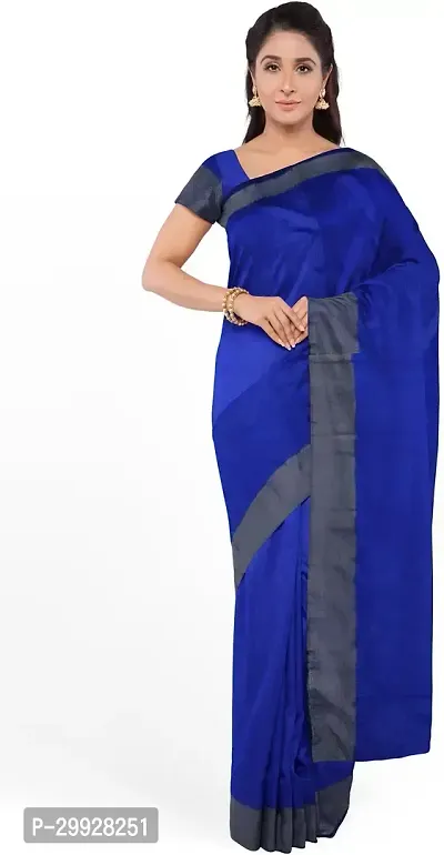 Stylish Fancy Cotton Silk Saree With Blouse Piece For Women-thumb0