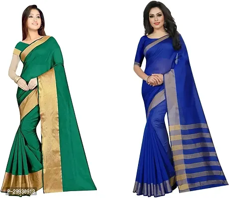 Stylish Fancy Georgette Saree With Blouse Piece Combo For Women Pack Of 2