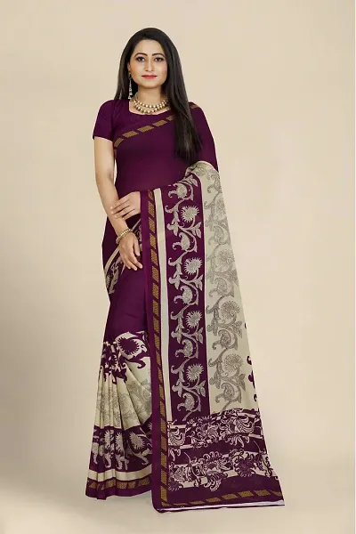 Georgette Printed Sarees with Blouse piece