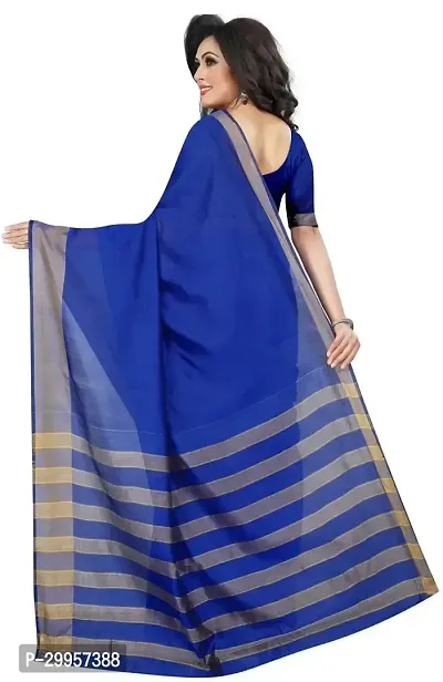 Stylish Fancy Cotton Blend Saree With Blouse Piece For Women Pack Of 2-thumb2