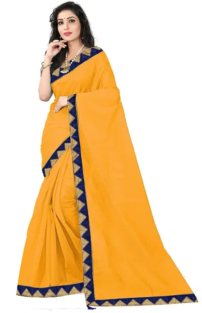 Must Have Art Silk Saree with Blouse piece 