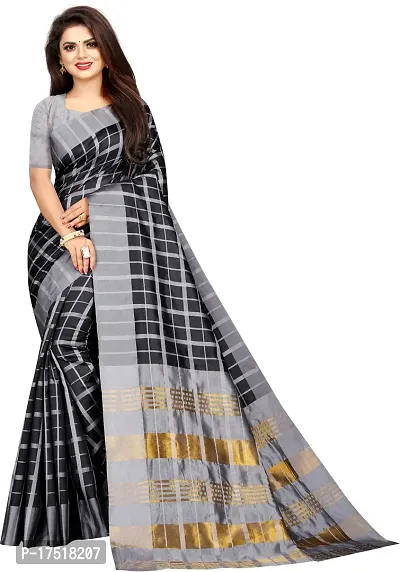 Women Stylish Art Silk Printed Saree with Blouse piece-thumb2