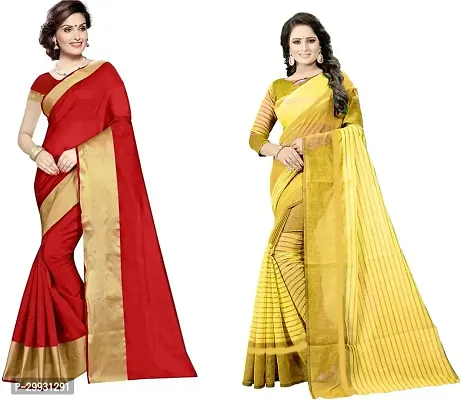 Stylish Fancy Georgette Saree With Blouse Piece Combo For Women Pack Of 2-thumb0