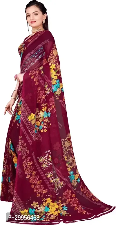 Stylish Fancy Georgette Saree With Blouse Piece For Women-thumb3