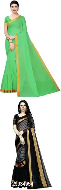 Stylish Fancy Art Silk Saree With Blouse Piece For Women Pack Of 2-thumb0