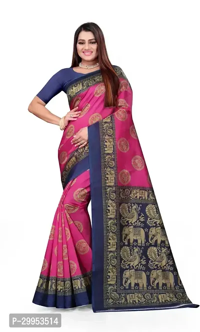 Stylish Fancy Art Silk Saree With Blouse Piece For Women-thumb0