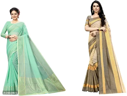 Stylish Fancy Art Silk Saree With Blouse Piece Combo For Women Pack Of 2-thumb0