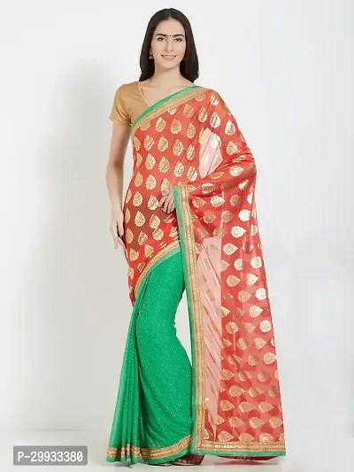 Stylish Fancy Brasso Saree With Blouse Piece For Women