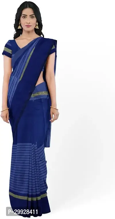 Stylish Fancy Cotton Silk Saree With Blouse Piece For Women-thumb0