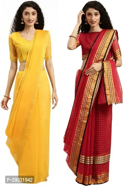 Stylish Fancy Art Silk Saree With Blouse Piece Combo For Women Pack Of 2-thumb0