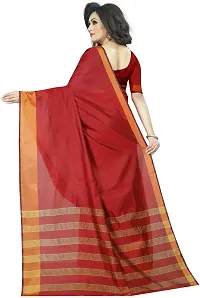 Stylish Fancy Cotton Blend Saree With Blouse Piece For Women Pack Of 2-thumb1