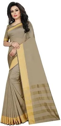 Stylish Fancy Cotton Silk Saree With Blouse Piece For Women-thumb1