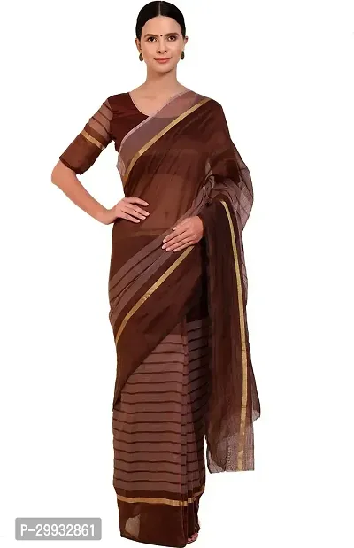 Stylish Fancy Cotton Silk Saree With Blouse Piece For Women-thumb0