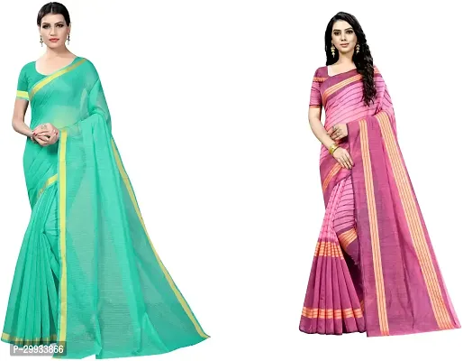 Stylish Fancy Art Silk Saree With Blouse Piece For Women Pack Of 2-thumb0