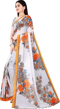 Women Stylish Georgette Printed Saree with Blouse piece-thumb1