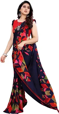 Stylish Fancy Georgette Saree With Blouse Piece For Women-thumb2