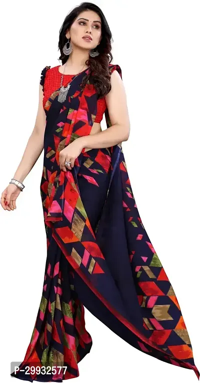 Stylish Fancy Georgette Saree With Blouse Piece For Women-thumb3