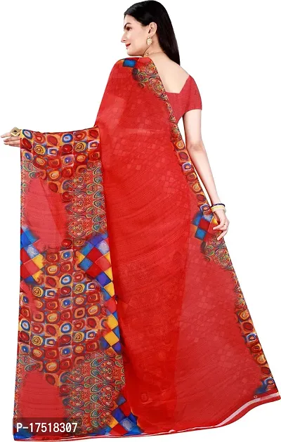 Women Stylish Georgette Printed Saree with Blouse piece-thumb2