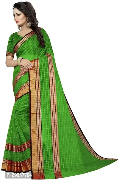 Stylish Fancy Cotton Silk Saree With Blouse Piece For Women-thumb4