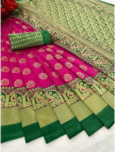 Attractive Art Silk Saree with Blouse piece 