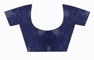 Todaydeal Women  Navy Blue Georgette Foil Printed Saree With Unstithed Blouse(Fl-Georgette59, Free Size)-thumb4