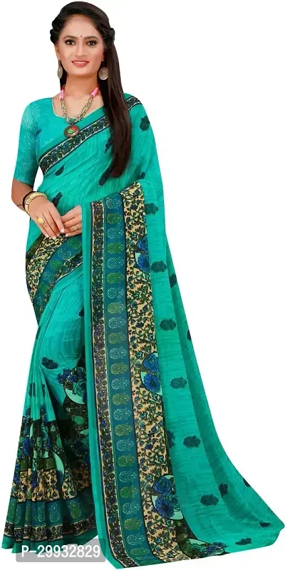 Stylish Fancy Georgette Saree With Blouse Piece For Women-thumb0