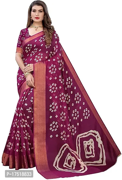 Women Stylish Cotton Silk Printed Saree with Blouse piece-thumb0