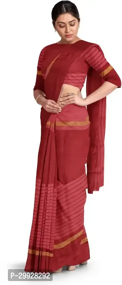 Stylish Fancy Cotton Silk Saree With Blouse Piece For Women-thumb0