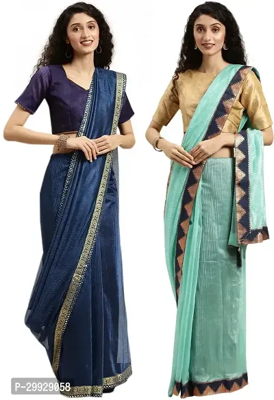 Stylish Fancy Art Silk Saree With Blouse Piece Combo For Women Pack Of 2