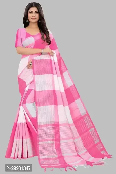 Stylish Fancy Silk Blend Saree With Blouse Piece For Women-thumb0