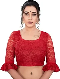 Stylish Fancy Net Saree With Blouse Piece For Women-thumb2