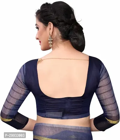 Stylish Fancy Cotton Silk Saree With Blouse Piece For Women-thumb5