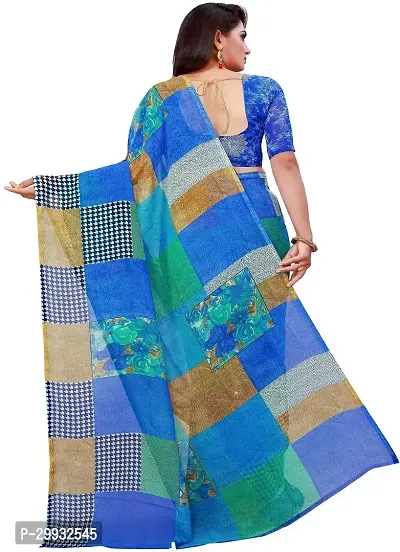 Stylish Fancy Georgette Saree With Blouse Piece For Women-thumb3