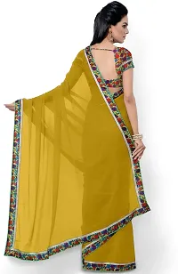 Stylish Fancy Georgette Saree With Blouse Piece For Women-thumb1