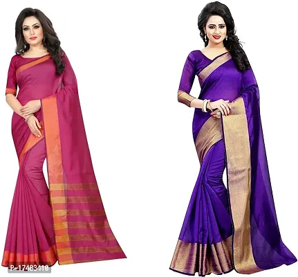 Women Stylish Cotton Silk Printed Saree with Blouse piece-thumb0