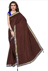 Women Stylish Art Silk Solid Saree with Blouse piece-thumb4