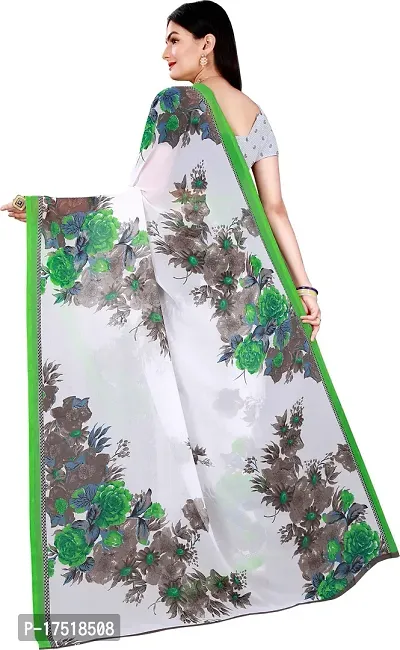 Women Stylish Georgette Printed Saree with Blouse piece-thumb3