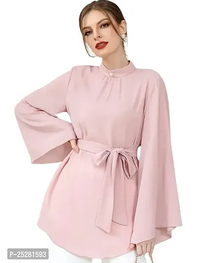 Elegant Pink Crepe  Top For Women-thumb0
