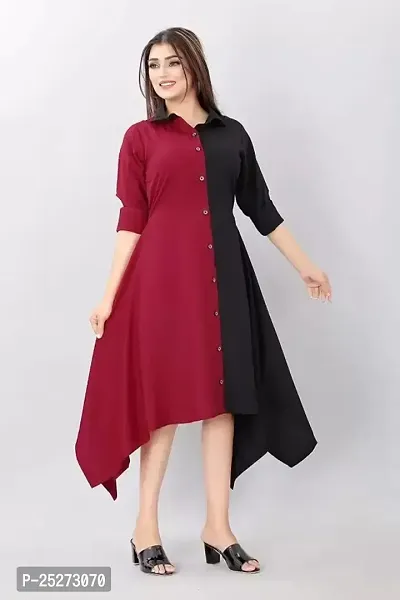 Stylish Fancy Designer Crepe Dresses For Women-thumb0