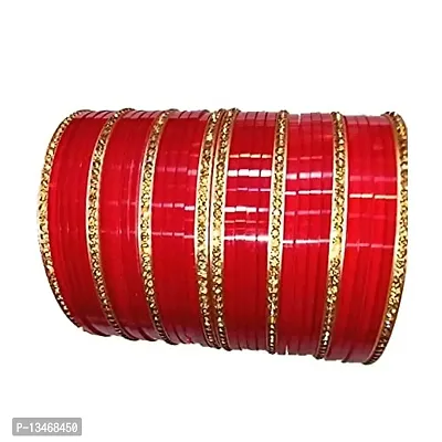 SGN FASHION Red Color Chuda Punjabi Chuda Dulhan Set for Women & Girls Size (2.8)-thumb0