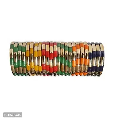 SGN FASHION Multicolor Glass Bangle 6 colour Set of 24 Bangles for Women's  Girl's Size