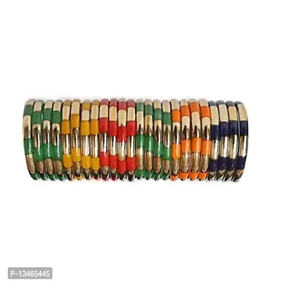 SGN FASHION Multicolor Glass Bangle 6 colour Set of 24 Bangles for Women's  Girl's Size-thumb0